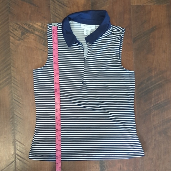Sincerely Jules Navy and White Striped Sleeveless Polo Top, US XS - Picture 8 of 8